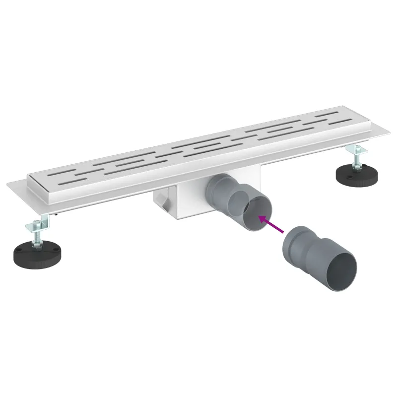Dušo nutekėjimas su linijiniu dizainu Sidabro 50 cm