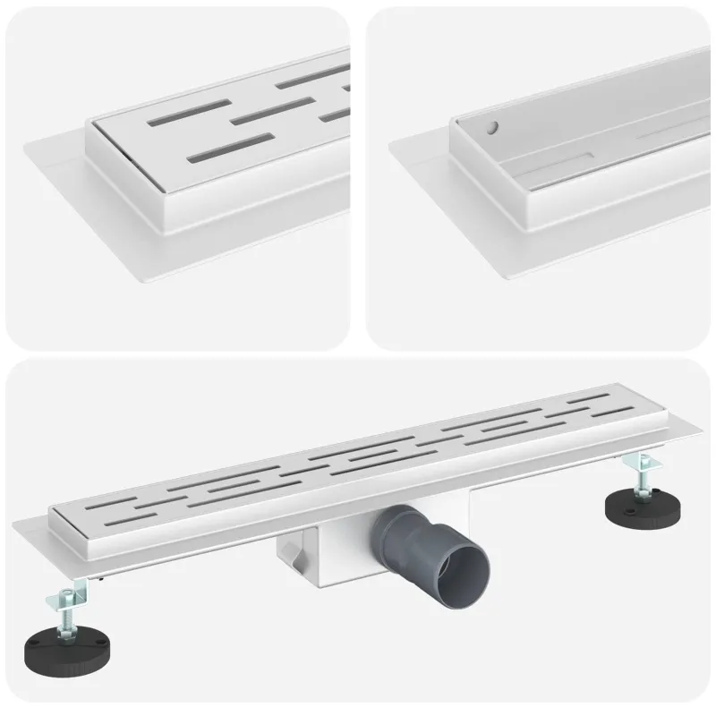 Dušo nutekėjimas su linijiniu dizainu Sidabro 60 cm