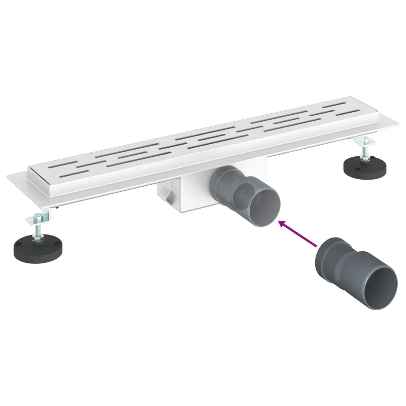Dušo nutekėjimas su linijiniu dizainu Sidabro 60 cm