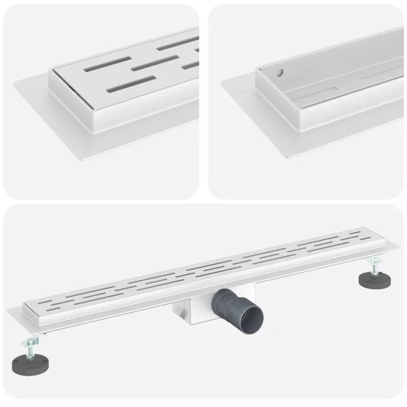 Dušo nutekėjimas su linijiniu dizainu Sidabro 70 cm