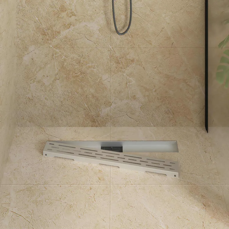 Dušo nutekėjimas su linijiniu dizainu Sidabro 70 cm