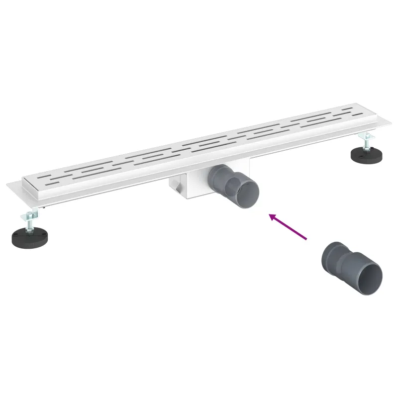 Dušo nutekėjimas su linijiniu dizainu Sidabro 80 cm