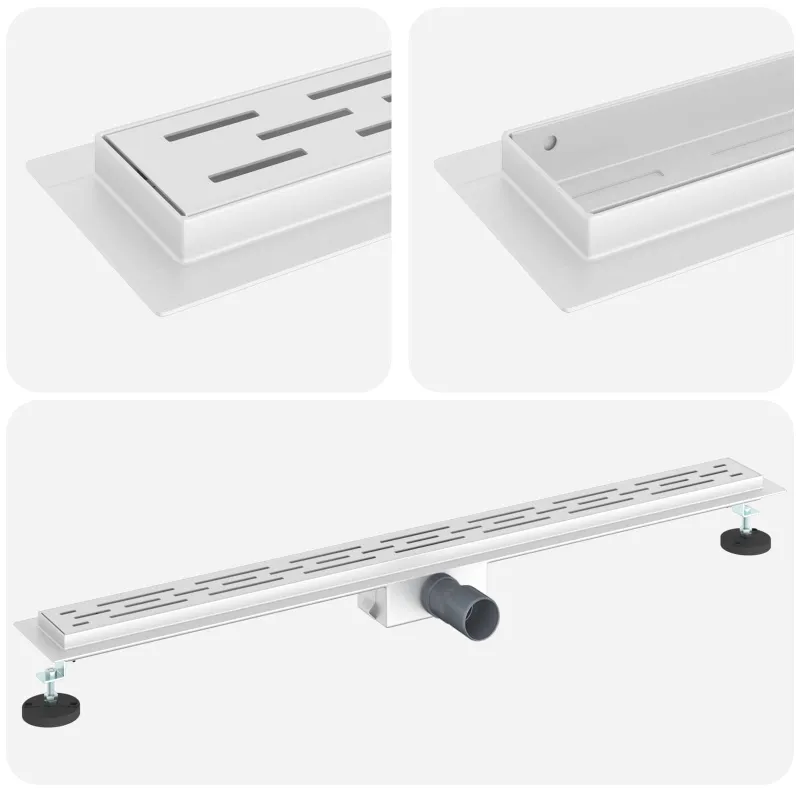 Dušo nutekėjimas su linijiniu dizainu Sidabro 90 cm