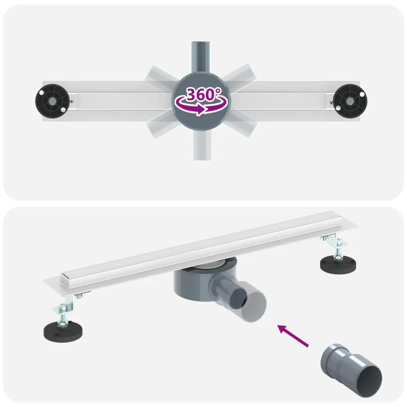 360° Dušo Nutekėjimas su Plonu Modeliu Sidabro 50 cm