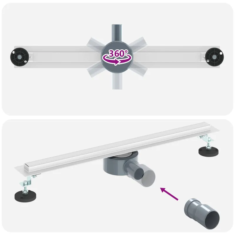 360° Dušo Nutekėjimas su Plonu Modeliu Sidabro 60 cm