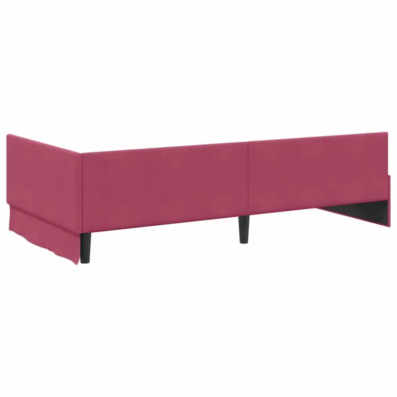 Kampinė lovos konstrukcija Vyno raudona 80 cm x 200 cm Aksomas