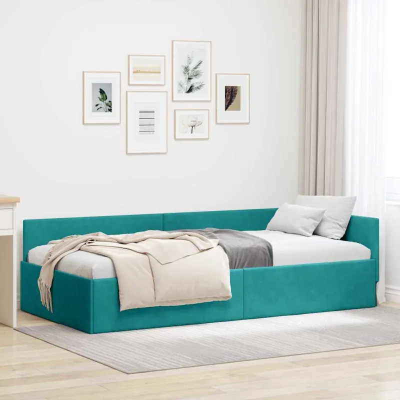 Kampinė lovos konstrukcija Turkio 80 cm x 200 cm Aksomas