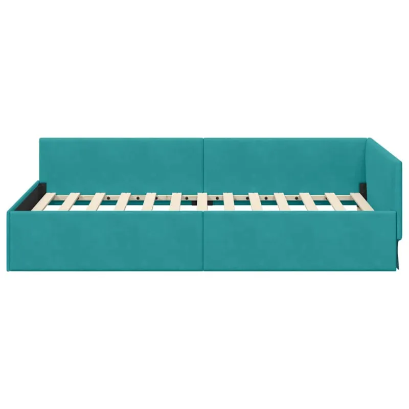 Kampinė lovos konstrukcija Turkio 90 cm x 190 cm Aksomas