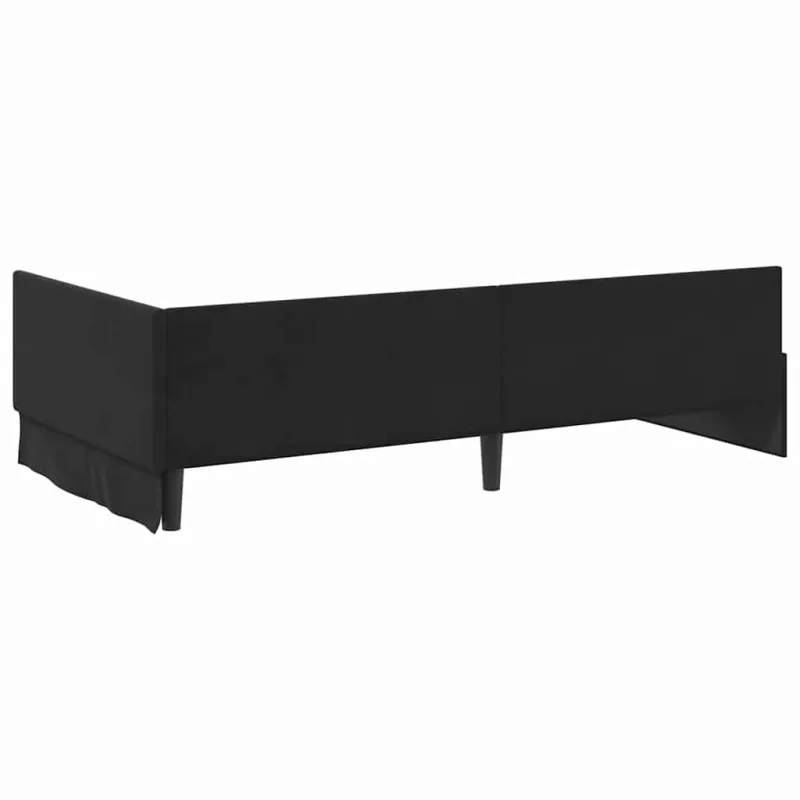 Kampinė lovos konstrukcija Juoda 100 cm x 200 cm Aksomas