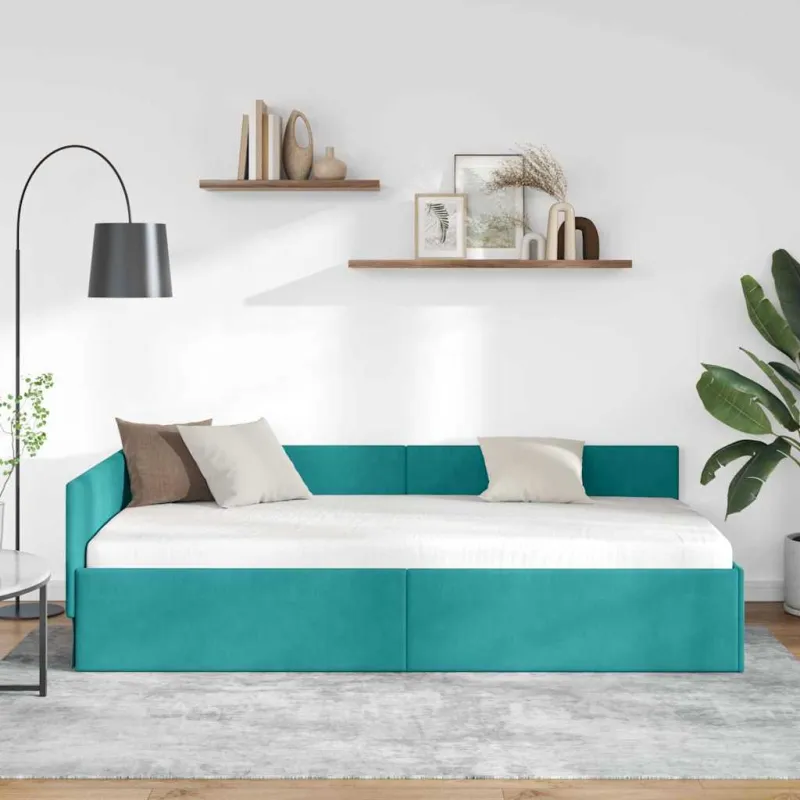 Kampinė lovos konstrukcija Turkio 100 cm x 200 cm Aksomas
