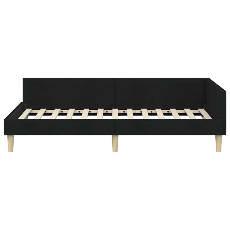 Kampinė lovos konstrukcija Juodas 90 x 200 cm audinys