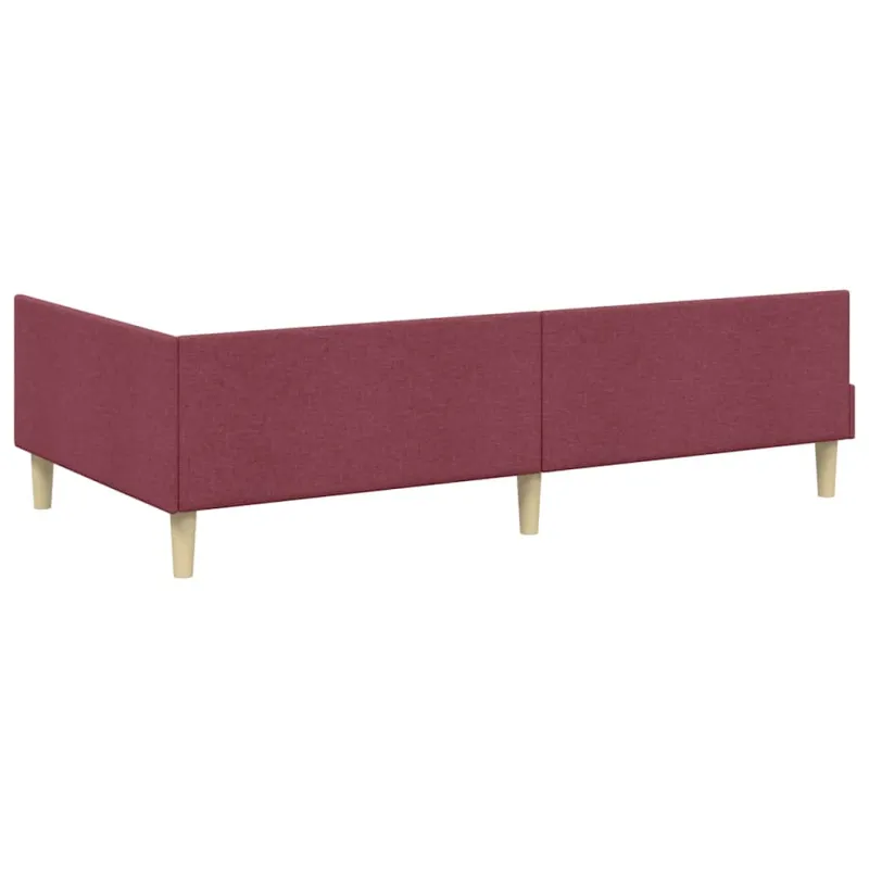 Kampinė lovos konstrukcija Vyno raudona 100 x 200 cm audinys