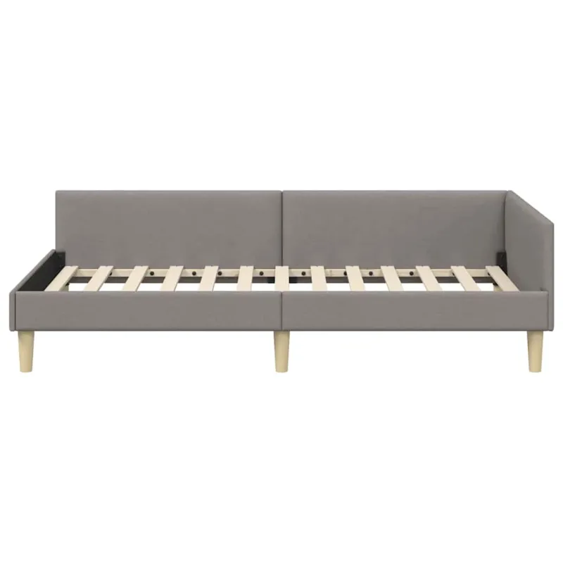 Kampinė lovos konstrukcija Taupe 100 x 200 cm audinys