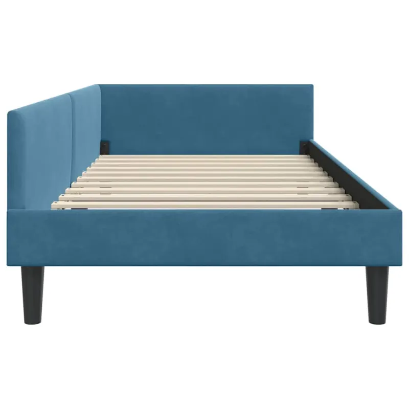 Kampinė lovos konstrukcija Mėlyna 80 cm x 200 cm Aksomas