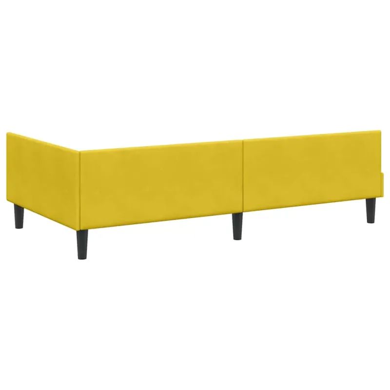 Kampinė lovos konstrukcija Geltona 80 cm x 200 cm Aksomas