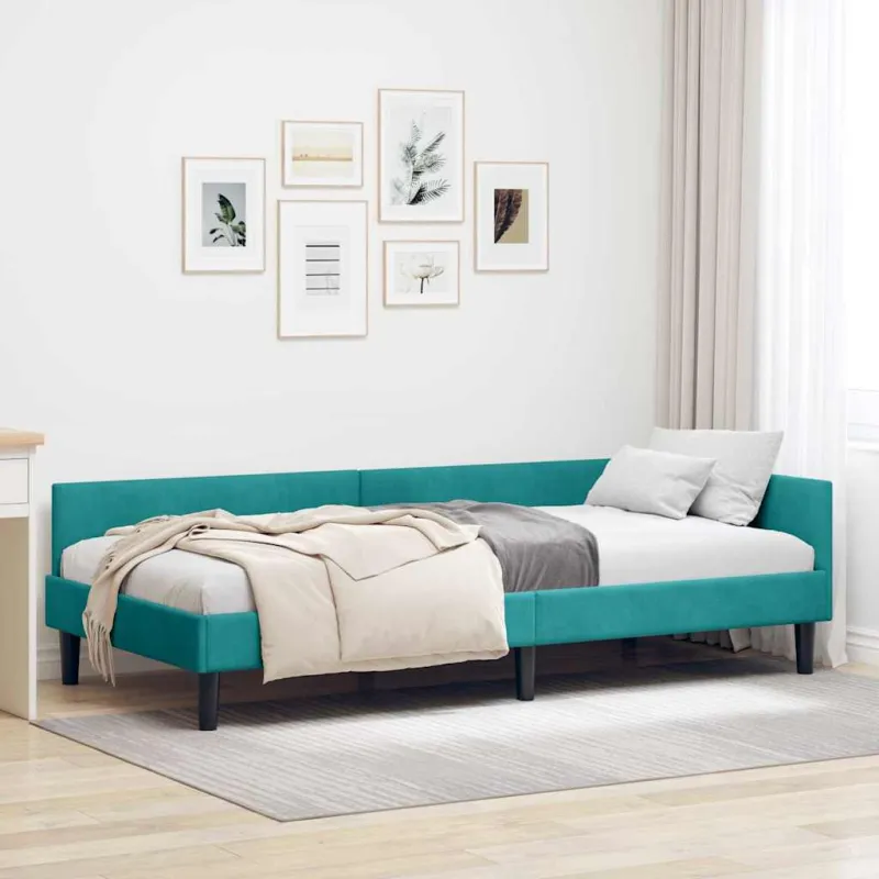 Kampinė lovos konstrukcija Turkio 80 cm x 200 cm Aksomas