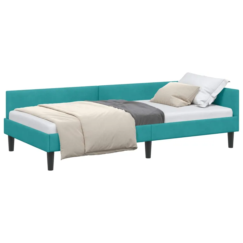Kampinė lovos konstrukcija Turkio 90 cm x 190 cm Aksomas