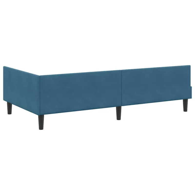 Kampinė lovos konstrukcija Mėlyna 90 cm x 200 cm Aksomas