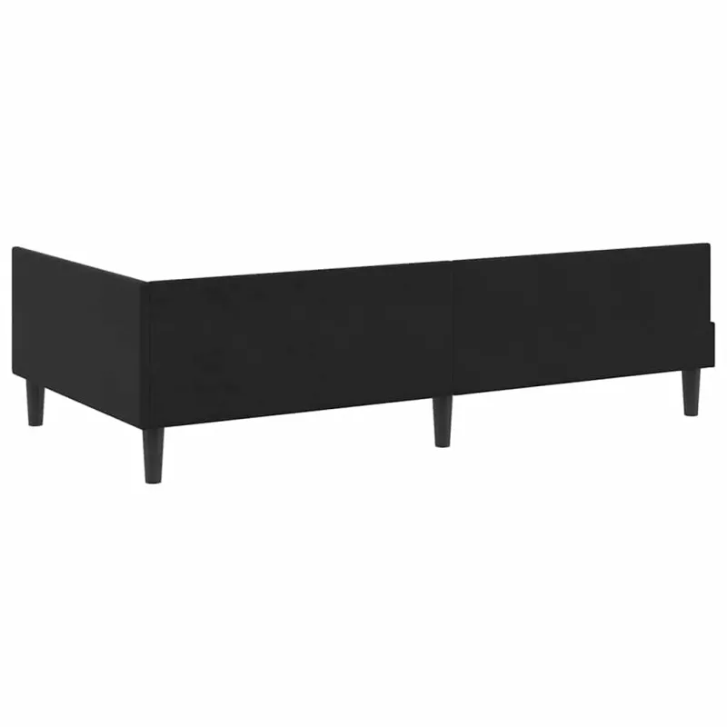 Kampinė lovos konstrukcija Juodas 90 cm x 200 cm Aksomas