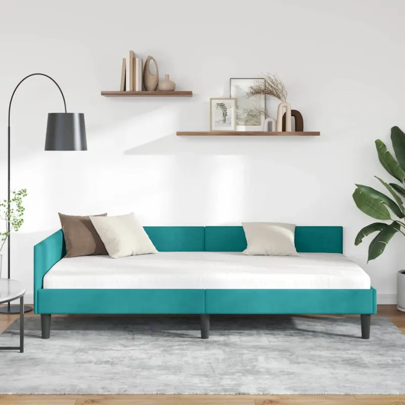 Kampinė lovos konstrukcija Turkio 100 cm x 200 cm Aksomas