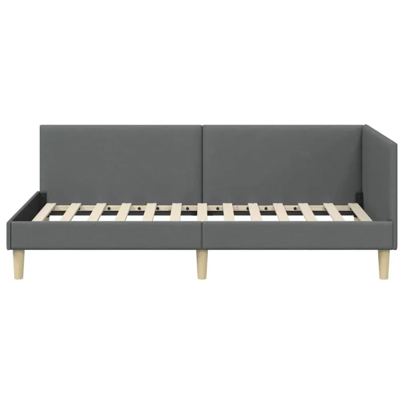 Kampinė lovos konstrukcija Tamsiai pilka 80 cm x 200 cm
