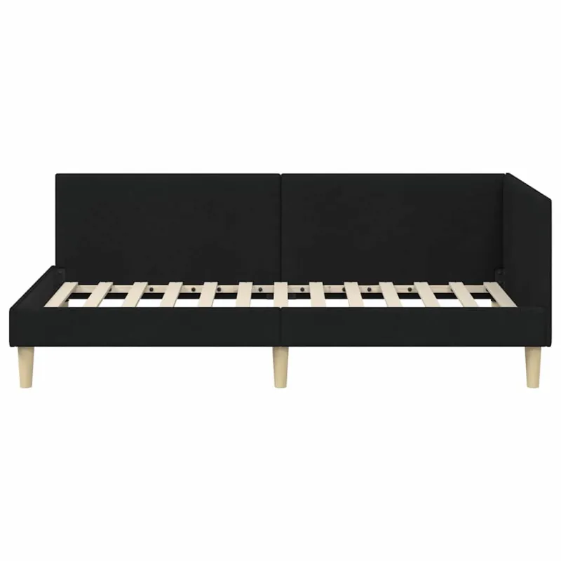 Kampinė lovos konstrukcija su galvūgalio Juoda 80 cm x 200 cm