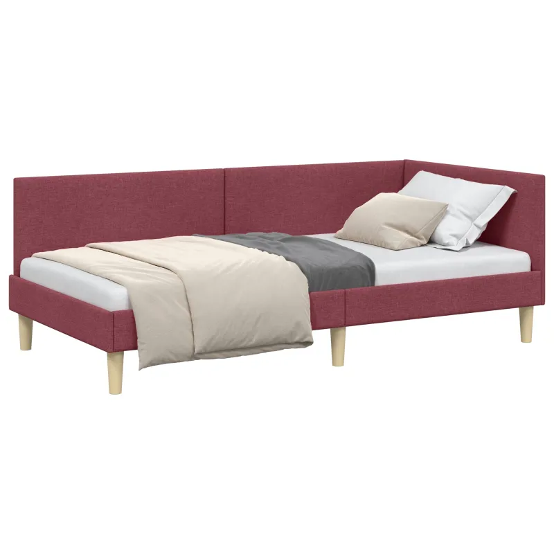 Kampinė lovos konstrukcija Vyno raudona 80 cm x 200 cm