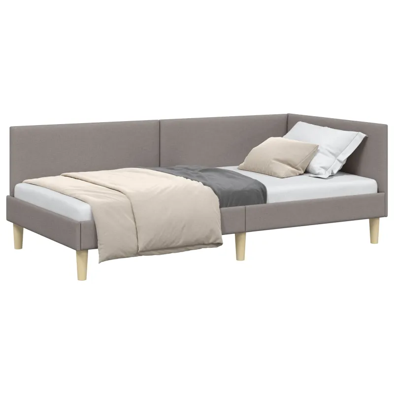 Kampinė lovos konstrukcija su galvūgalio Taupe 80 cm x 200 cm