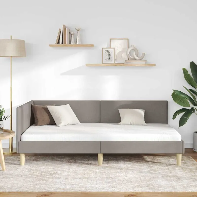 Kampinė lovos konstrukcija su galvūgalio Taupe 80 cm x 200 cm