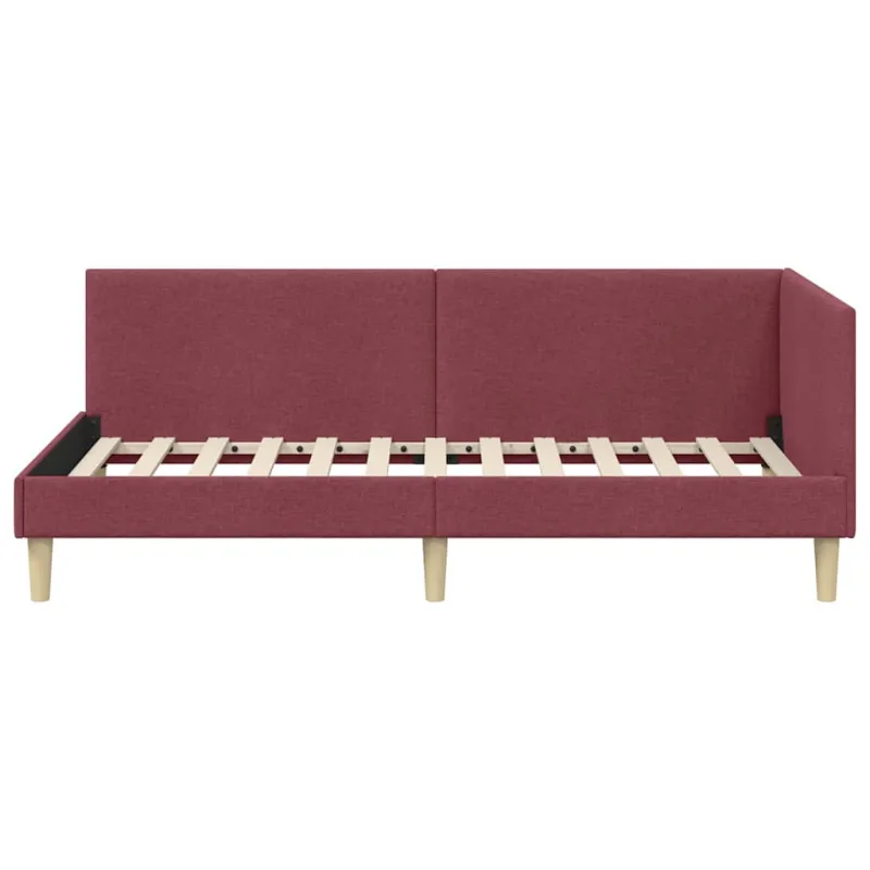 Kampinė lovos konstrukcija Vyno raudona 90 cm x 190 cm