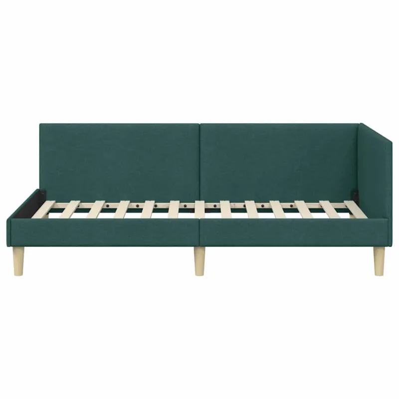 Kampinė lovos konstrukcija Tamsiai žalia 90 cm x 200 cm