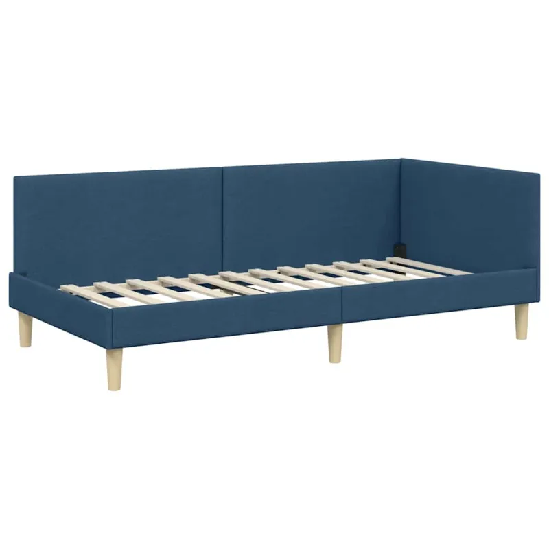 Kampinė lovos konstrukcija su galvūgalio Mėlyna 90 cm x 200 cm