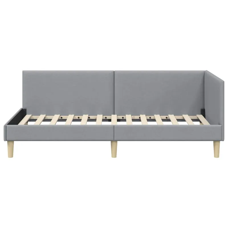 Kampinė lovos konstrukcija Šviesiai pilka 100 cm x 200 cm