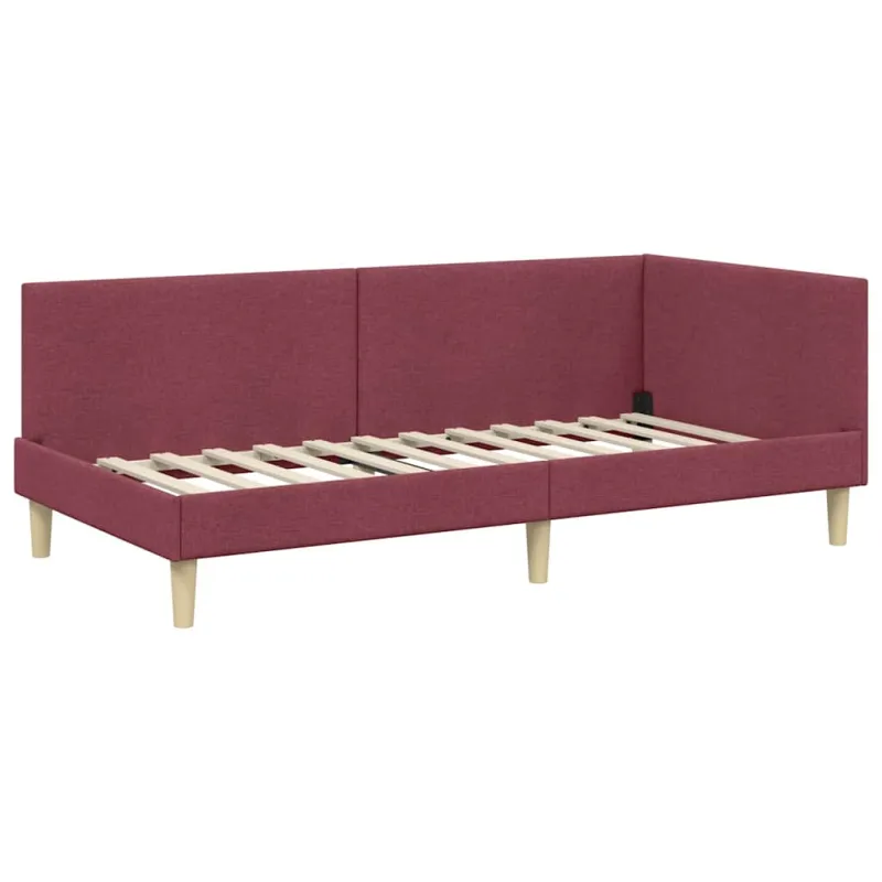 Kampinė lovos konstrukcija Vyno raudona 100 cm x 200 cm