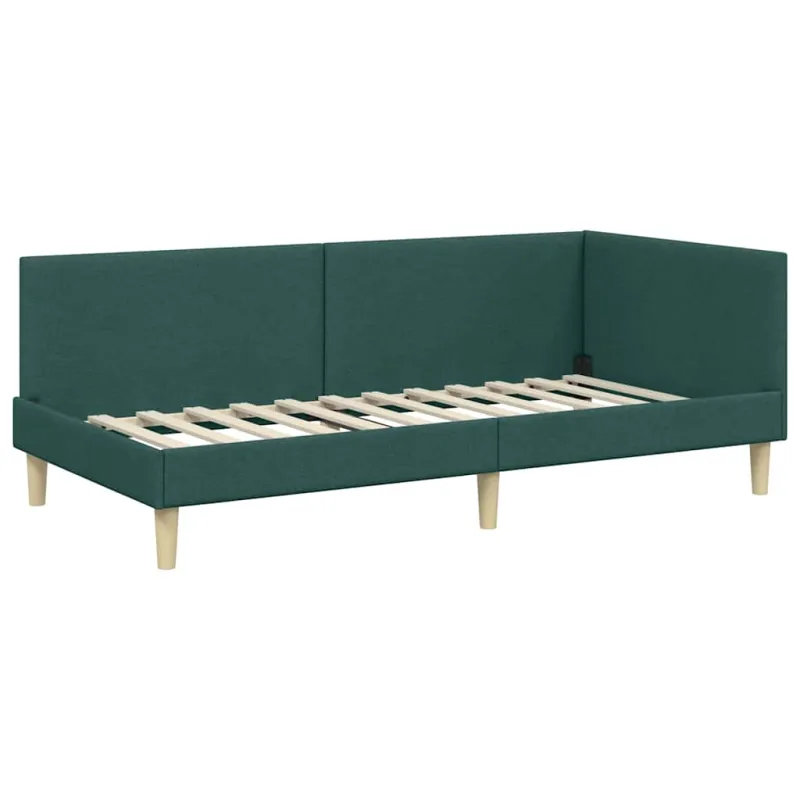 Kampinė lovos konstrukcija Tamsiai žalia 100 cm x 200 cm