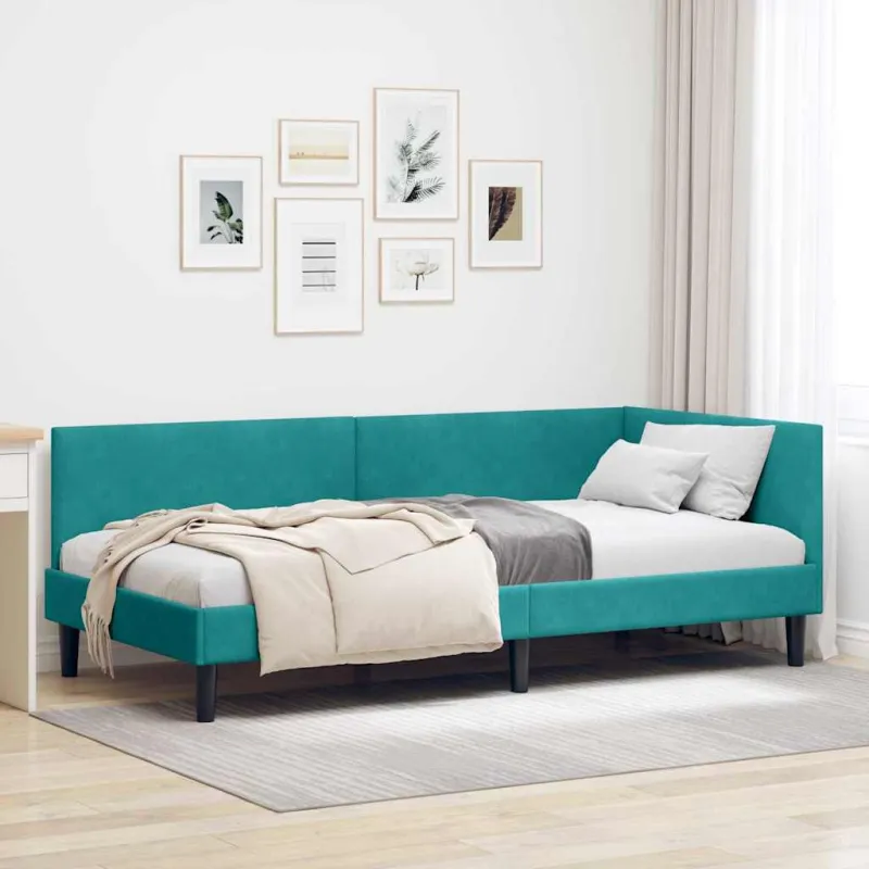 Kampinė lovos konstrukcija Turkio 80 cm x 200 cm Aksomas
