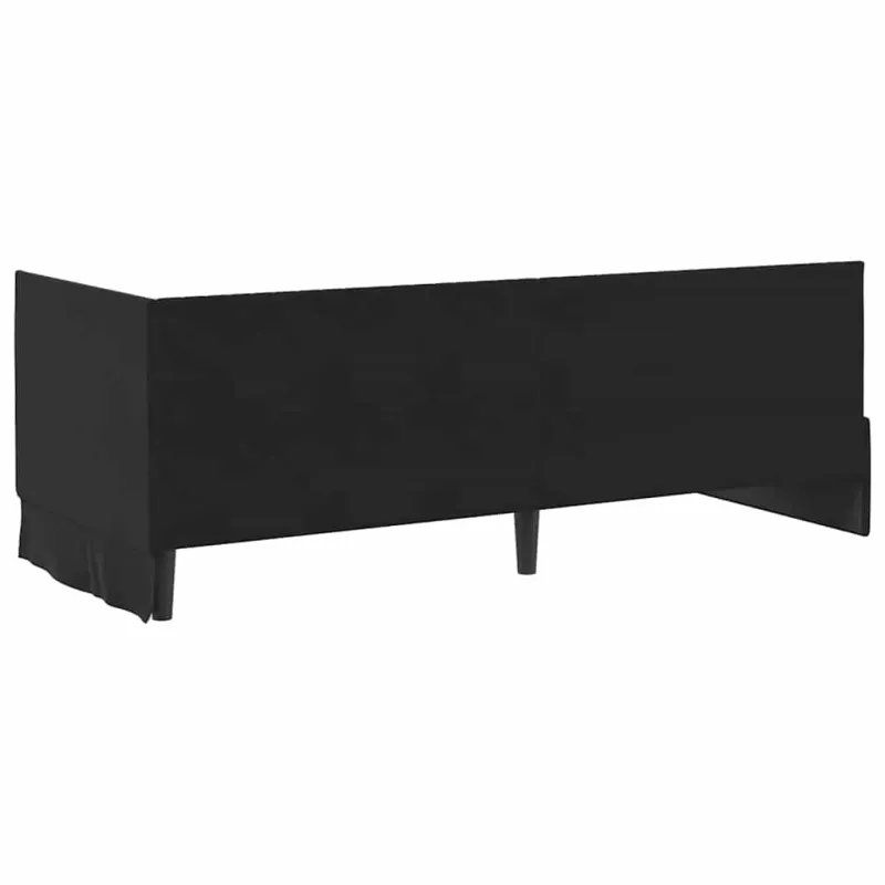 Kampinė lovos konstrukcija Juoda 80 cm x 200 cm Aksomas