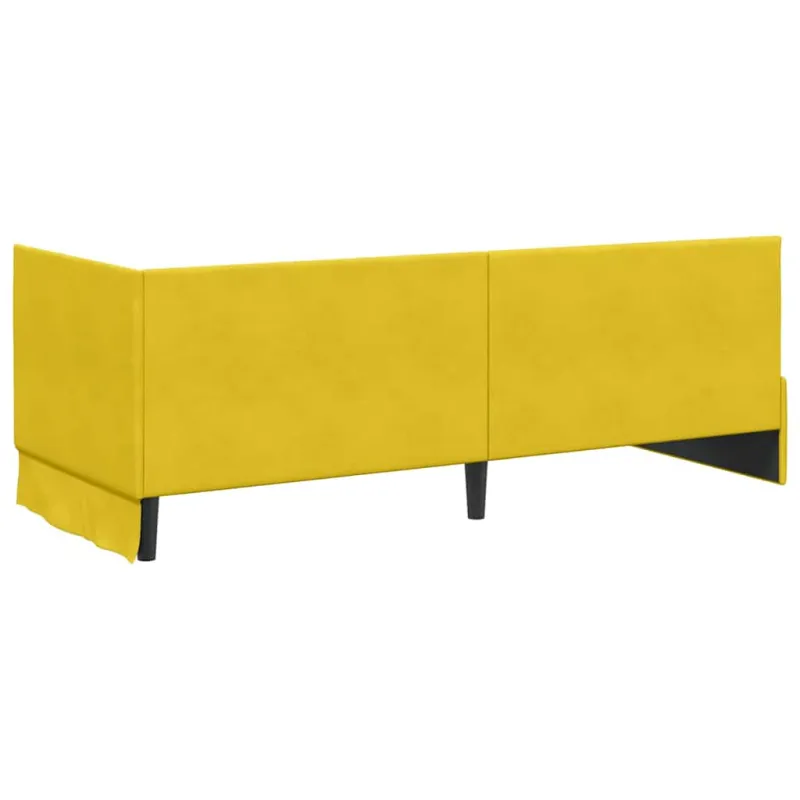 Kampinė lovos konstrukcija Geltona 80 cm x 200 cm Aksomas