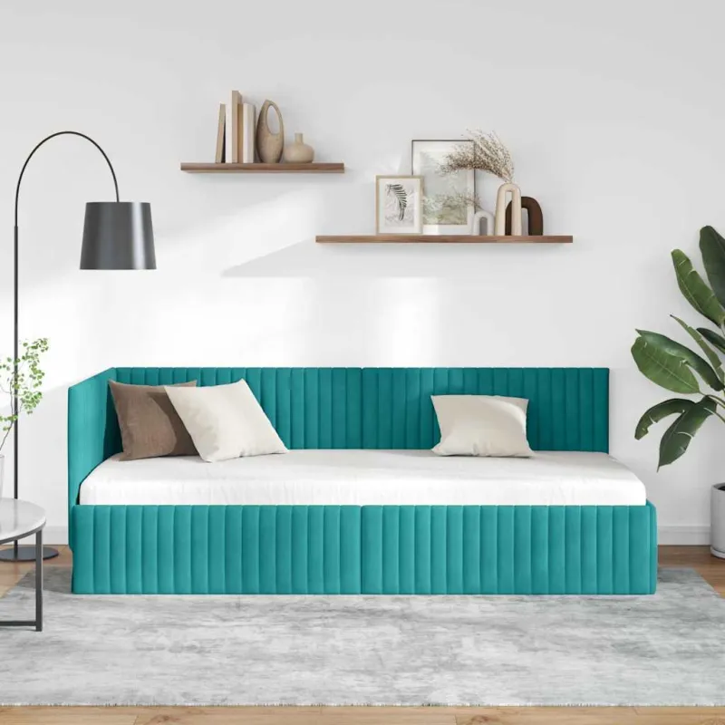 Kampinė lovos konstrukcija Turkio 80 cm x 200 cm Aksomas