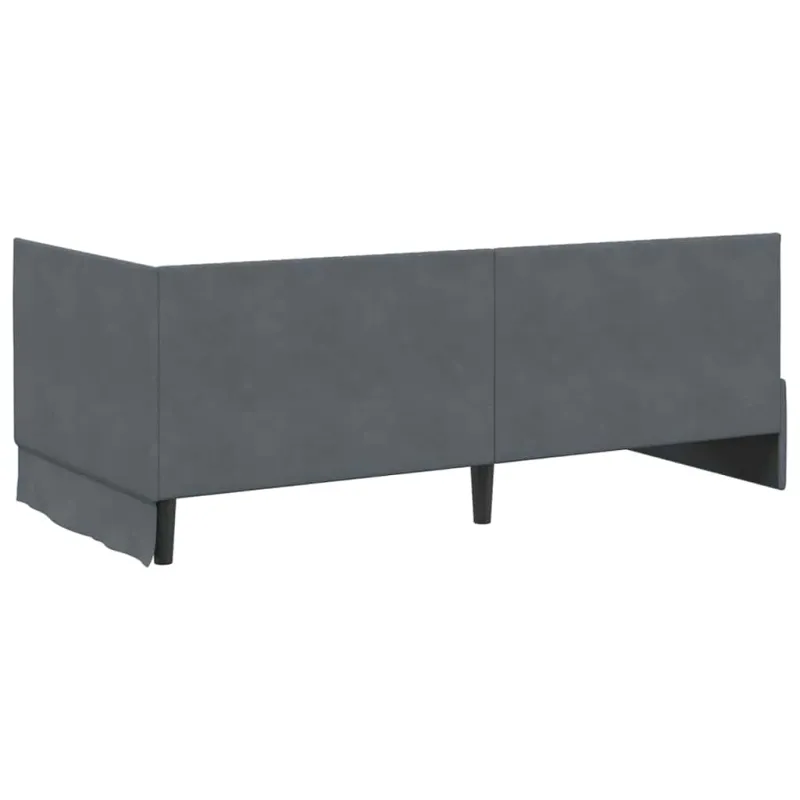 Kampinė lovos konstrukcija Tamsiai pilka 90 cm x 200 cm Aksomas