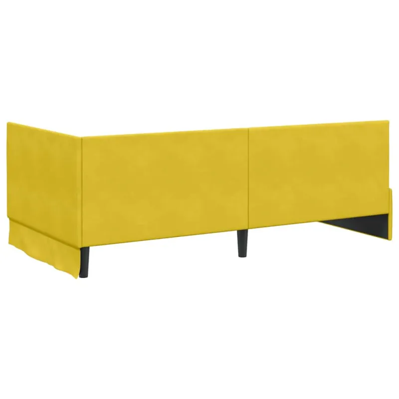 Kampinė lovos konstrukcija Geltona 100 cm x 200 cm Aksomas