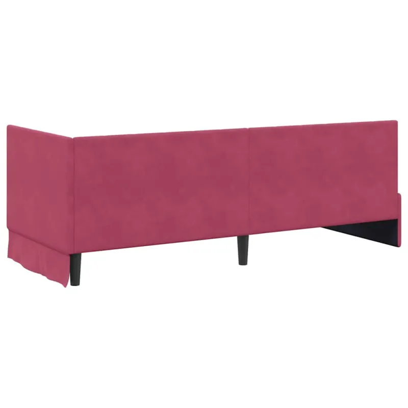 Kampinė lovos konstrukcija Vyno raudona 80 cm x 200 cm Aksomas
