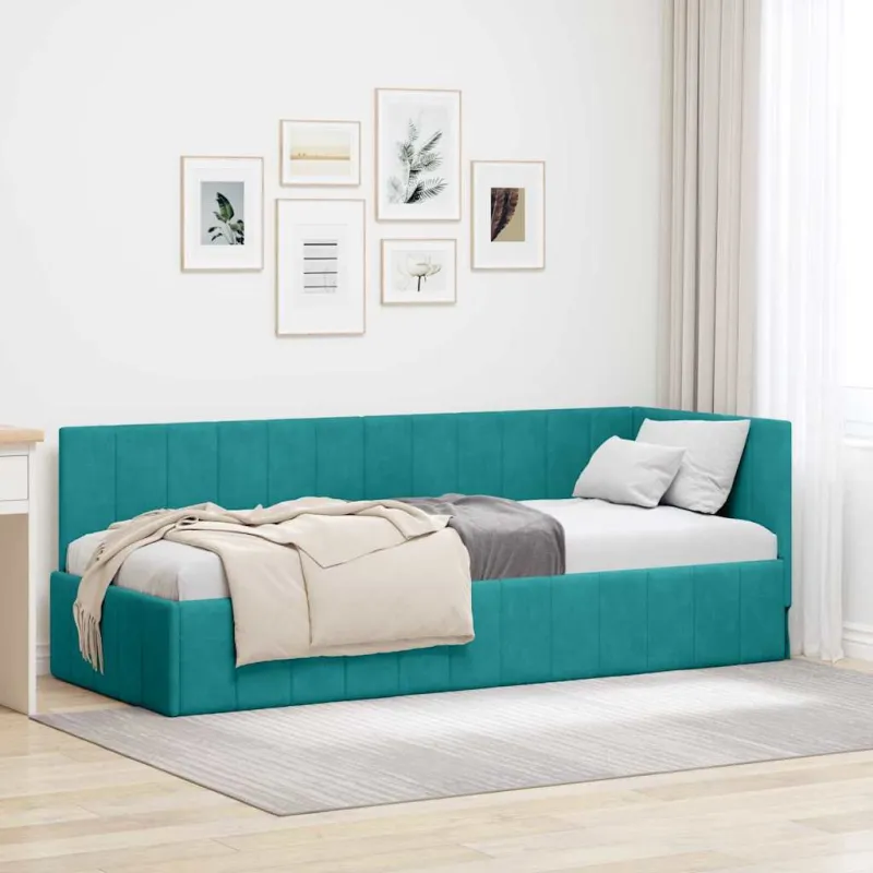 Kampinė lovos konstrukcija Turkio 80 cm x 200 cm Aksomas
