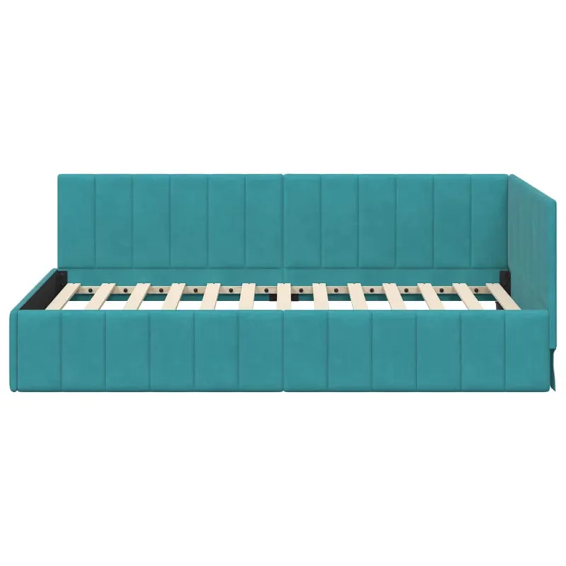 Kampinė lovos konstrukcija Turkio 90 cm x 190 cm Aksomas