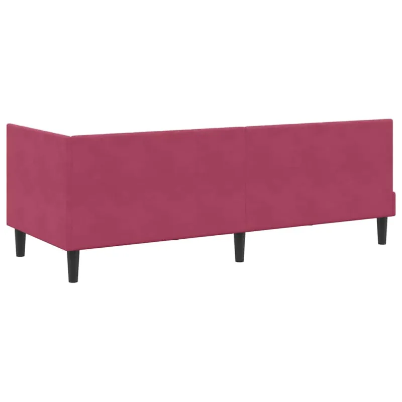 Kampinė lovos konstrukcija Vyno raudona 80 cm x 200 cm Aksomas
