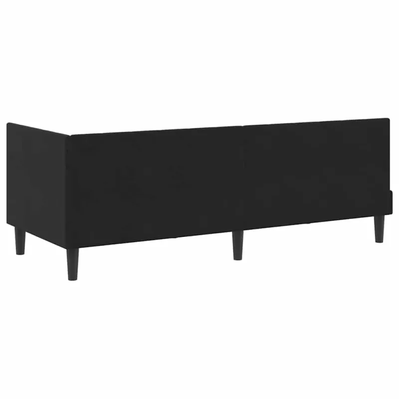 Kampinė lovos konstrukcija Juoda 80 cm x 200 cm Aksomas