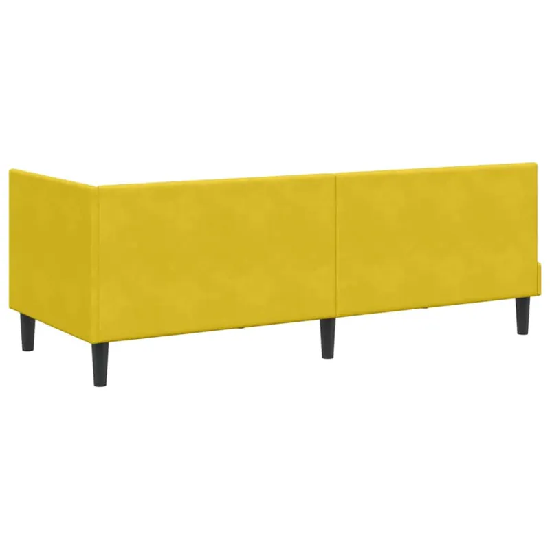 Kampinė lovos konstrukcija Geltona 80 cm x 200 cm Aksomas