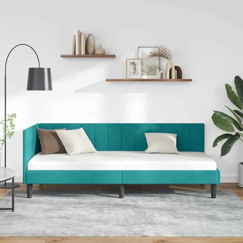 Kampinė lovos konstrukcija Turkio 80 cm x 200 cm Aksomas
