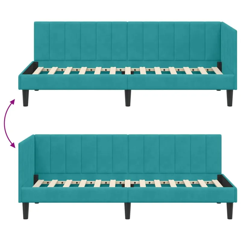 Kampinė lovos konstrukcija Turkio 80 cm x 200 cm Aksomas