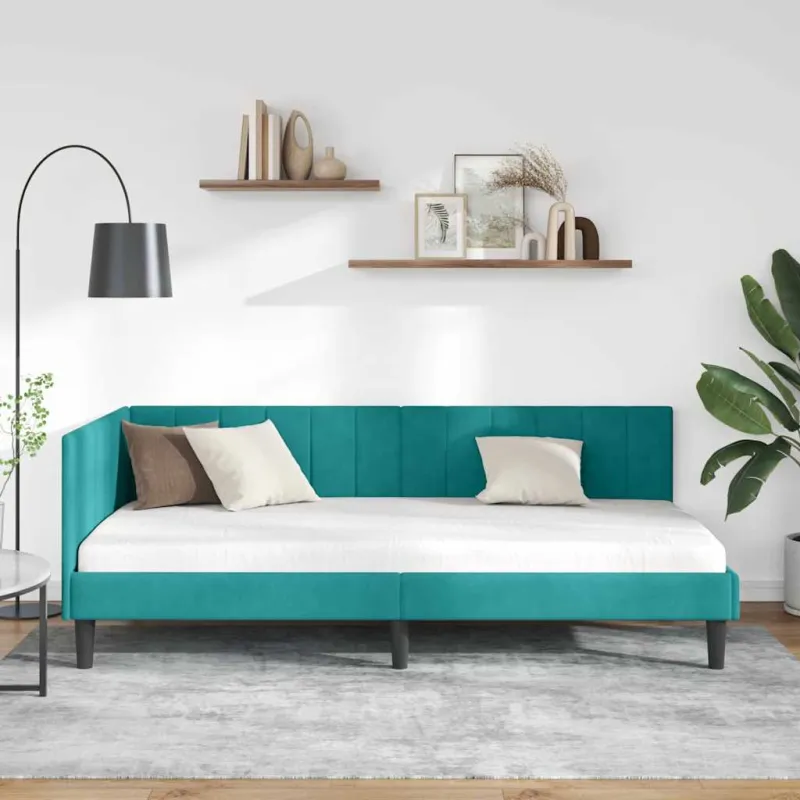Kampinė lovos konstrukcija Turkio 100 cm x 200 cm Aksomas